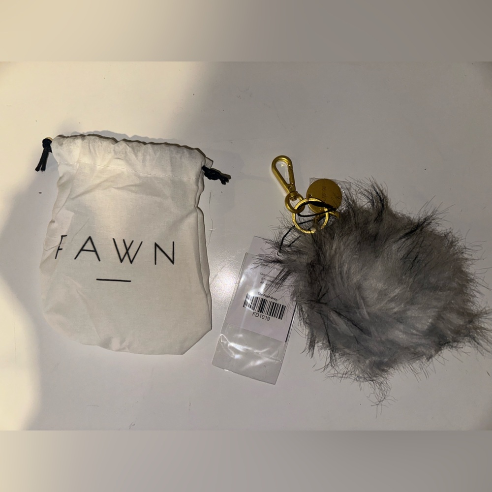 Fawn Design Gray Fur Keychain Accessory - Picture 2 of 4